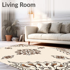 Classic Floral Medallion Border Design Rug