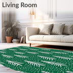 Forest Pine Snowfall Green Rug