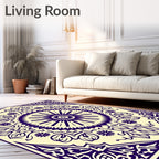 Intricate Violet Floral Mandalas Rug