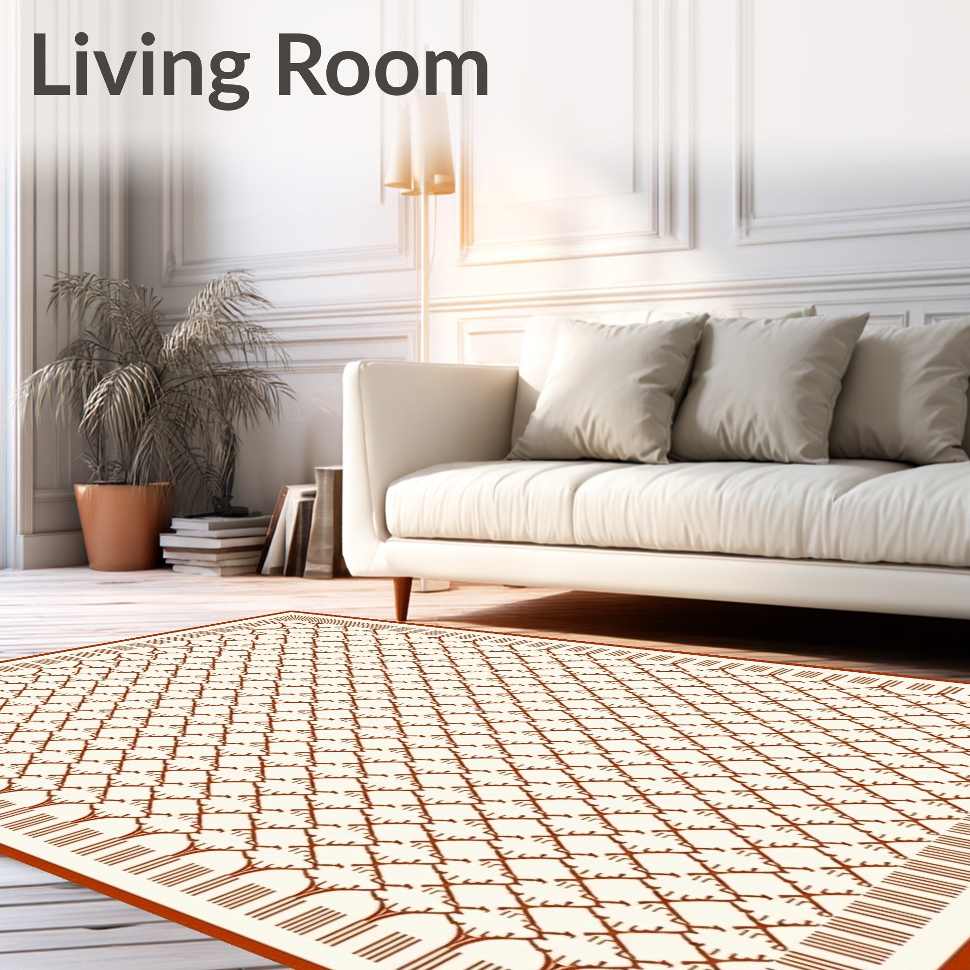Interlocking Diamond Lattice Pattern Rug