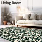 Ornamental Floral Medallion Pattern Rug