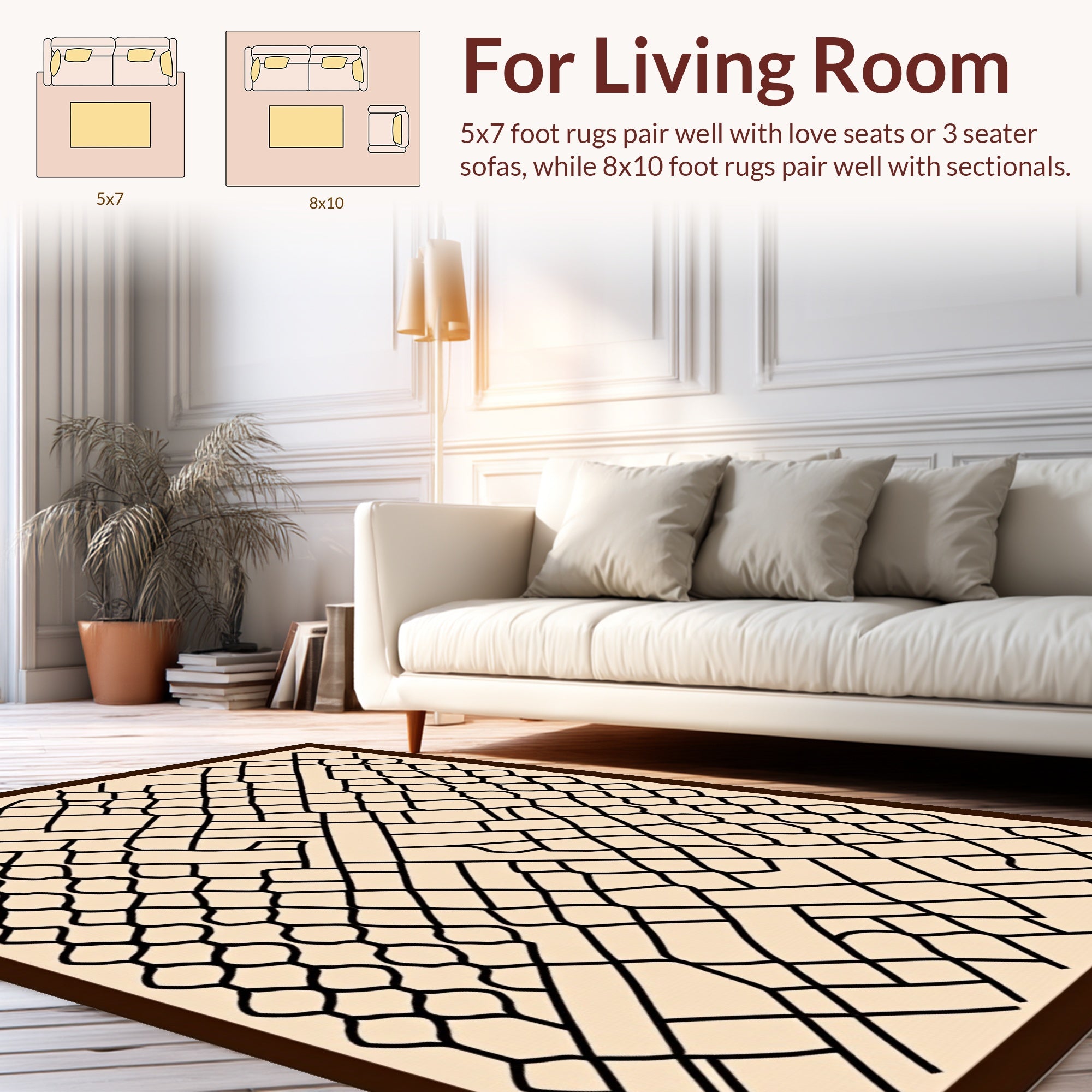 Geometric Net Pattern Rug