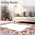 Ornate Floral Scrollwork Design Rug