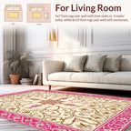 Ornate Floral Border With Center Medallion Rug