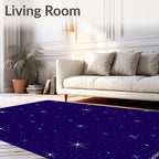 Navy Starry Night Pattern Rug