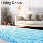 Light Blue Feather Pattern Design Rug