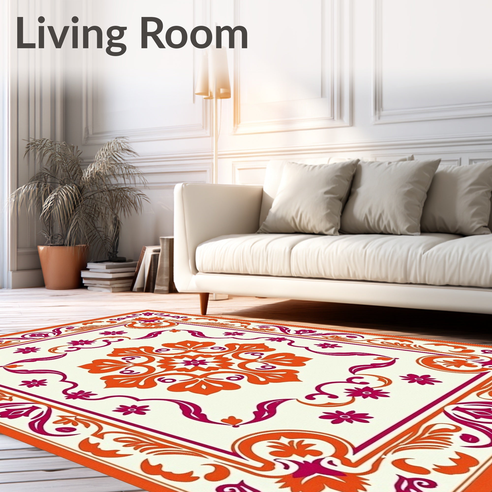 Ornate Floral Medallion Design Rug