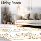 Elegant Natural Scroll Organic Pattern Rug