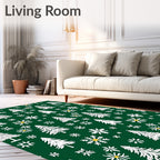 Winter White Trees Snowflake Medley Rug