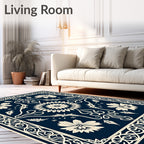 Classic Floral Border With Centerpiece Rug