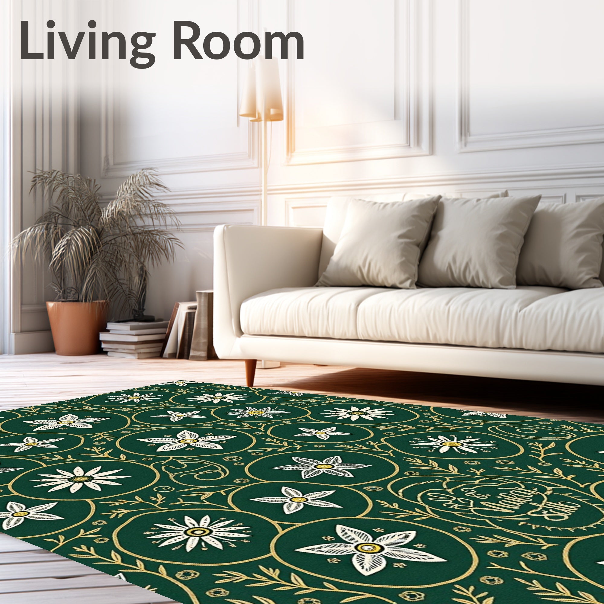 Floral Medallion Style Pattern Rug