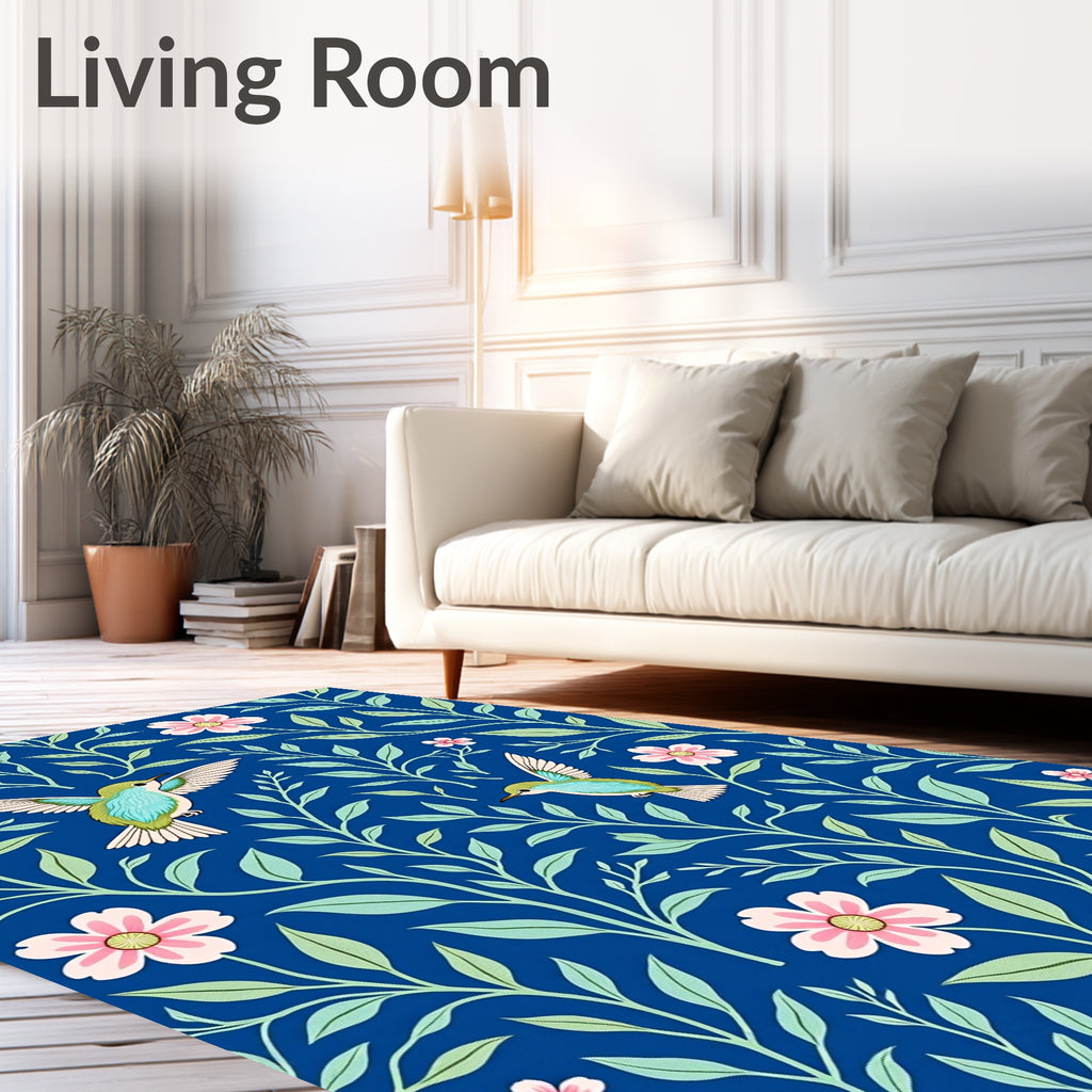 Birds and Floral Pattern Design Rug