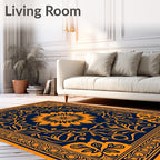 OrangeFloral Intricate Pattern Rug