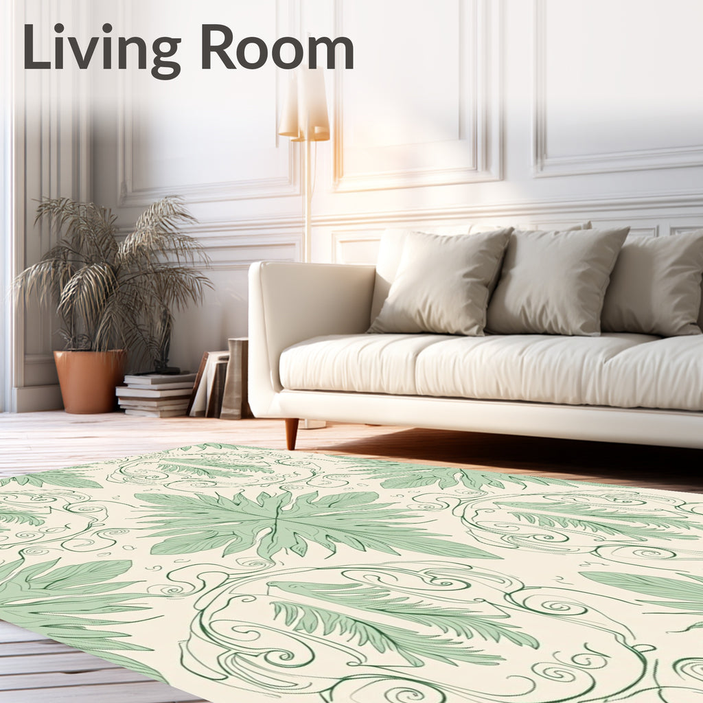 Art Nouveau Fern Swirl Pattern Rug
