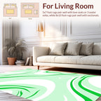 Elegant Green Wavy Swirl Design Rug