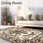 Brown Floral Medallion Pattern Rug