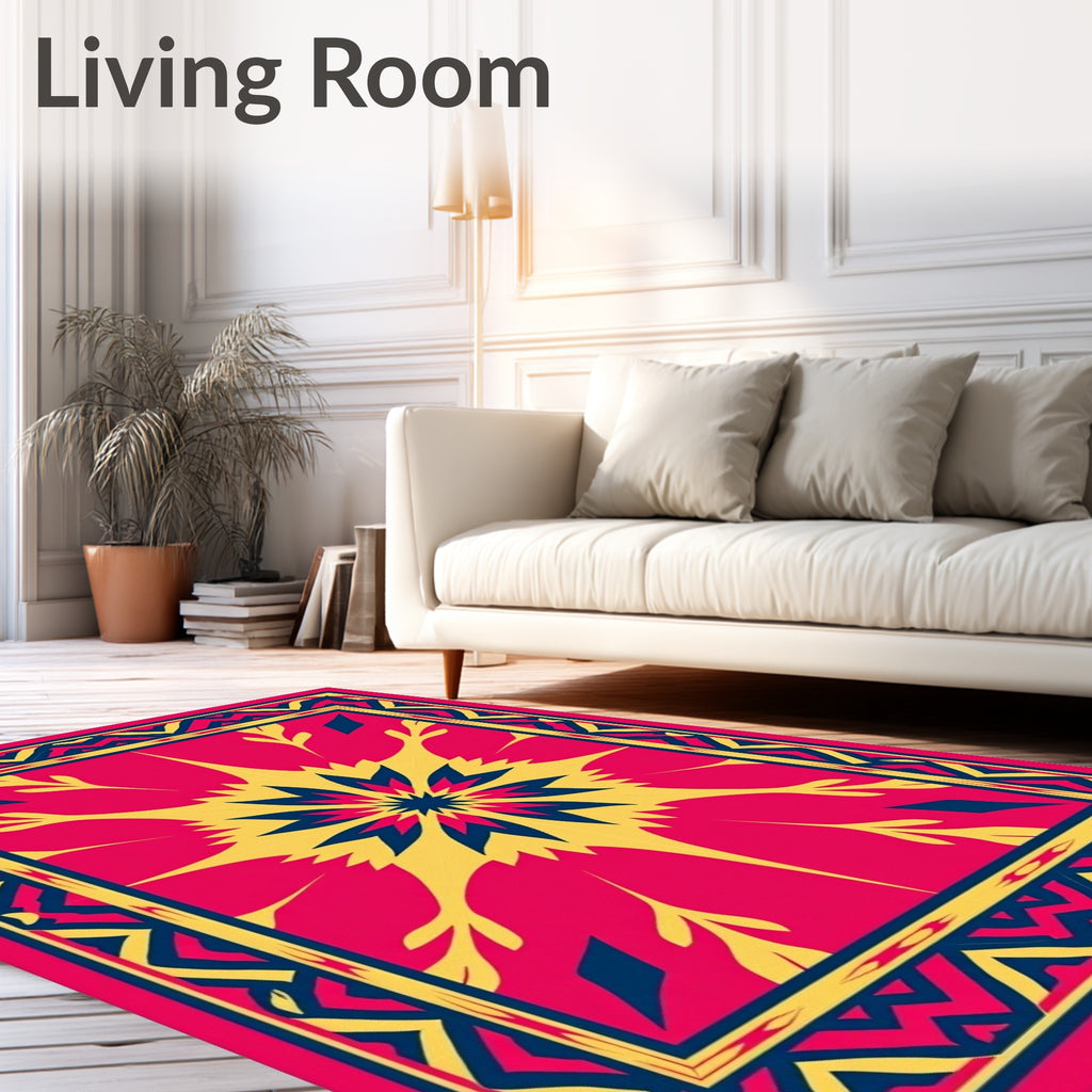 Geometric Sunburst Patterned Rug