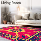 Geometric Sunburst Patterned Rug