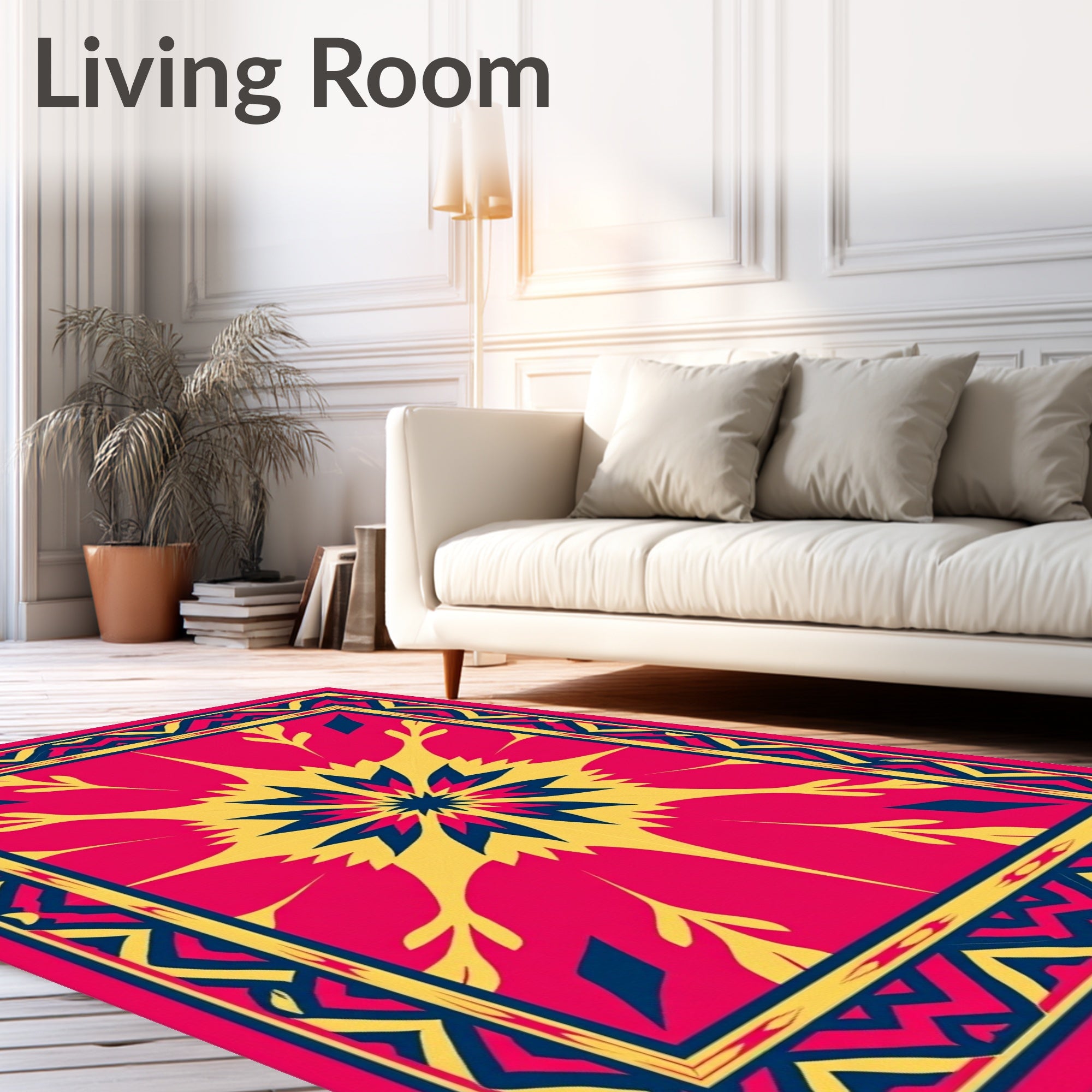 Geometric Sunburst Patterned Rug