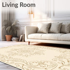 Classic Floral Scroll Medallion Design Rug