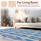 Geometric Blue Ice Stripe Rug