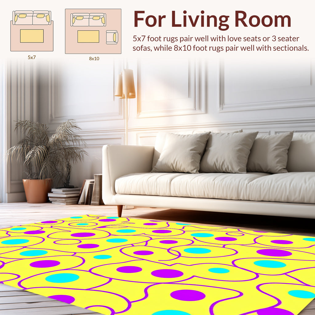 Playful Abstract Dots Pattern Rug