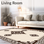 Regal Floral Centerpiece Border Pattern Rug