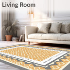 Geometric Maze Border Rug