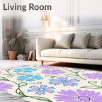Floral Vine Pattern With Daisy Flowers Rug