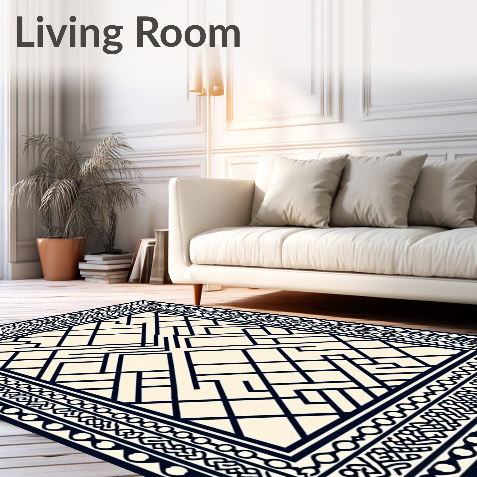 Geometric Interlocking Pattern Rug
