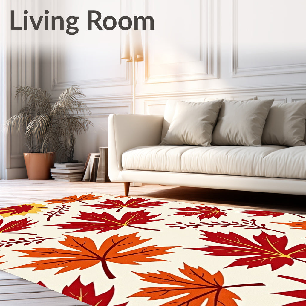 Autumn Leaf Pattern Print Rug