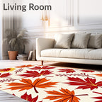 Autumn Leaf Pattern Print Rug