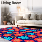 Vibrant Floral Pattern Design Rug