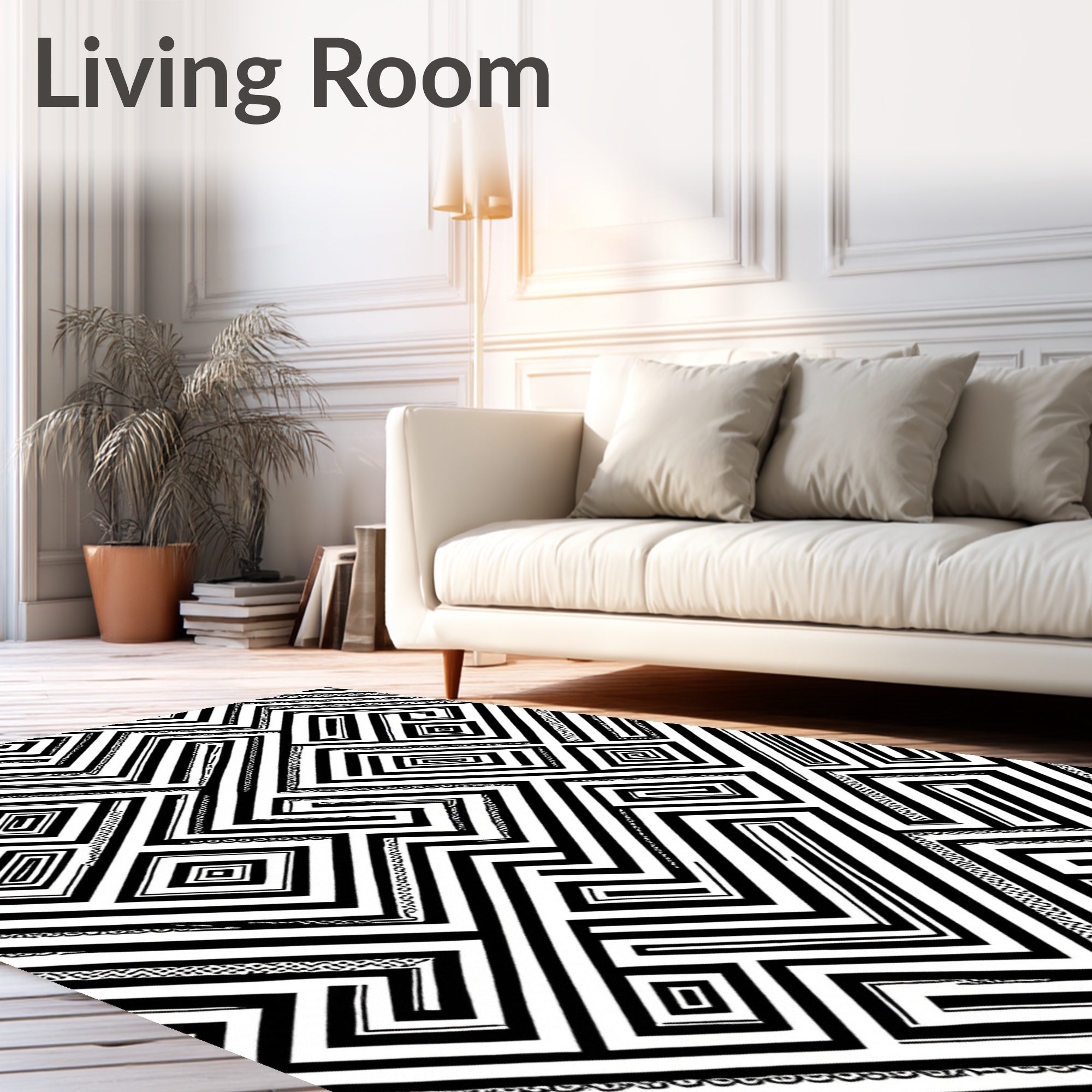 Graphic Maze Pattern Rug
