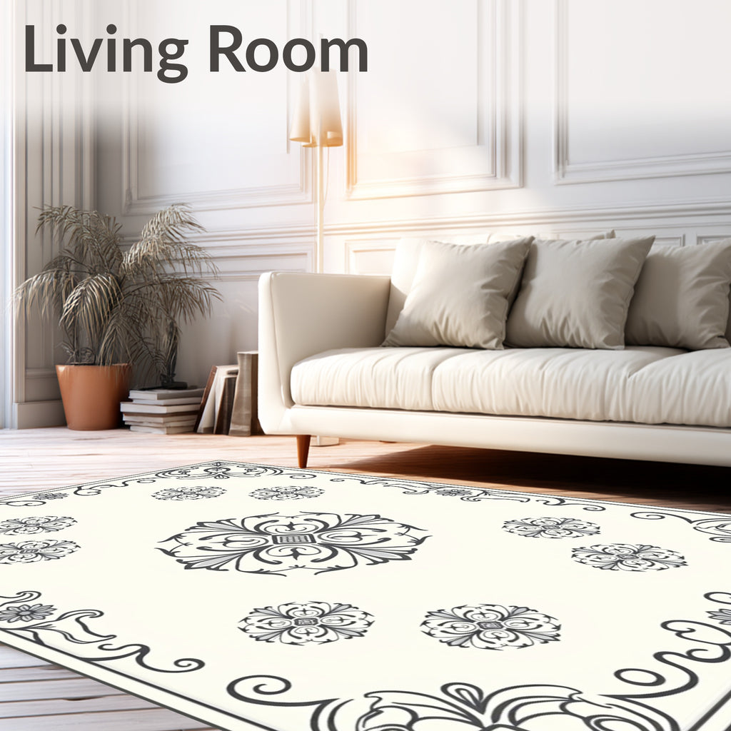Classic Floral Scrollwork Design Rug