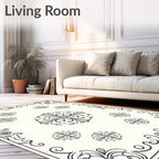 Classic Floral Scrollwork Design Rug