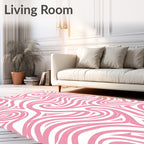 Soft Pink Swirling Abstract Curves Rug