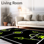 Bold Neon Geometric Abstract Rug