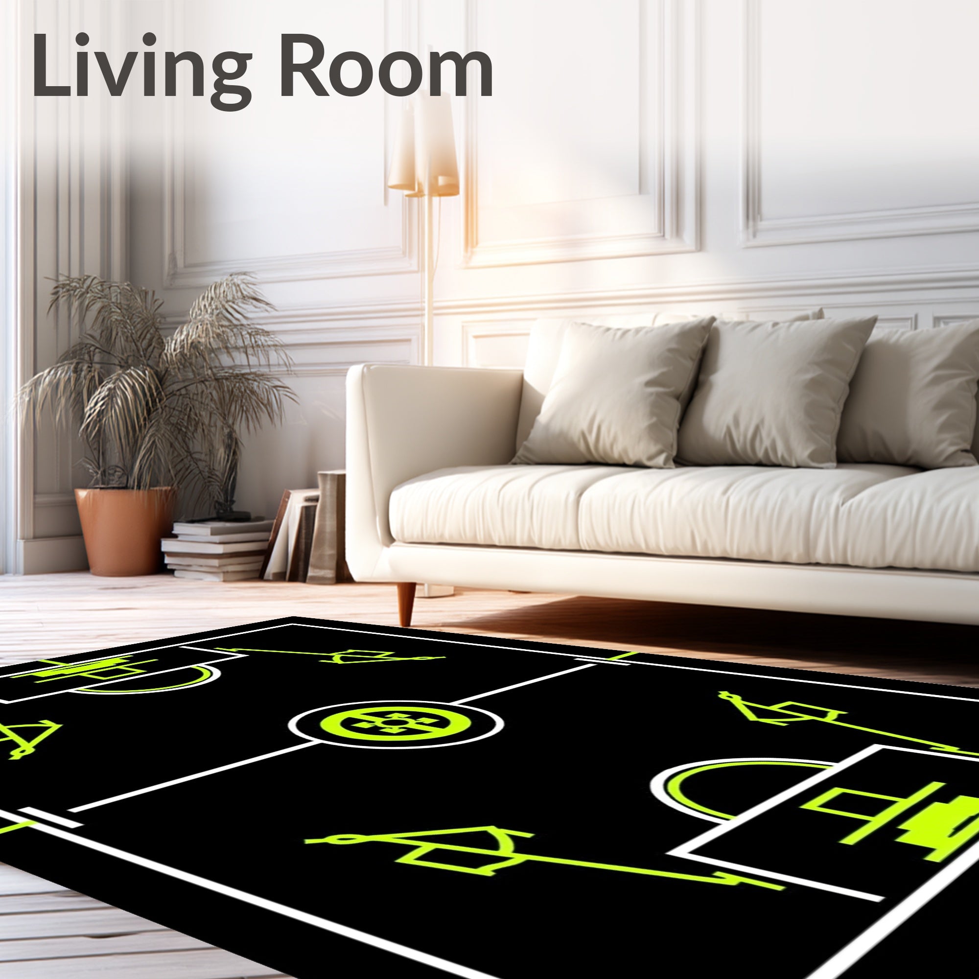 Bold Neon Geometric Abstract Rug
