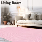Pink Organic Swirl Grain Pattern Rug