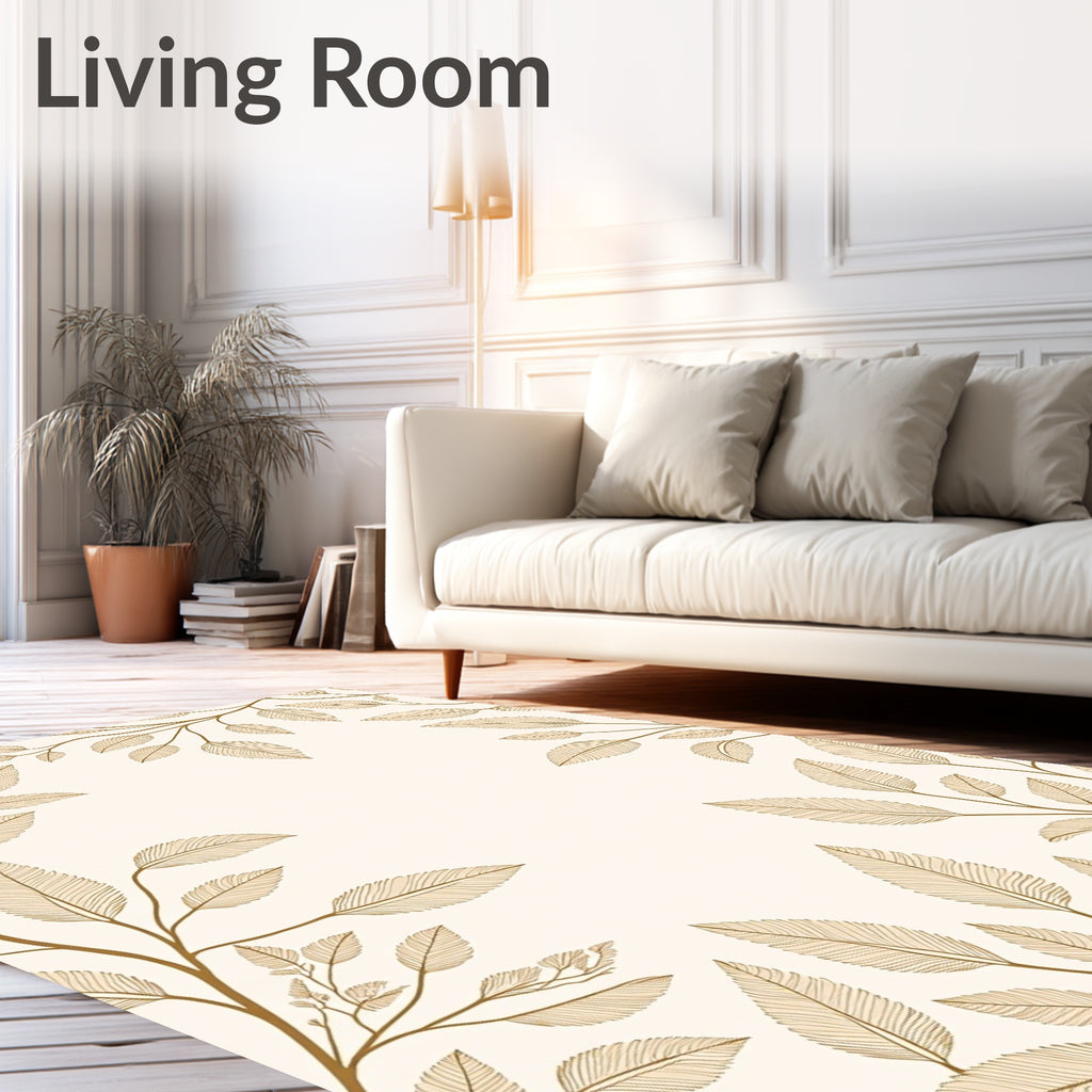 Elegant Leaf Vines Design Rug