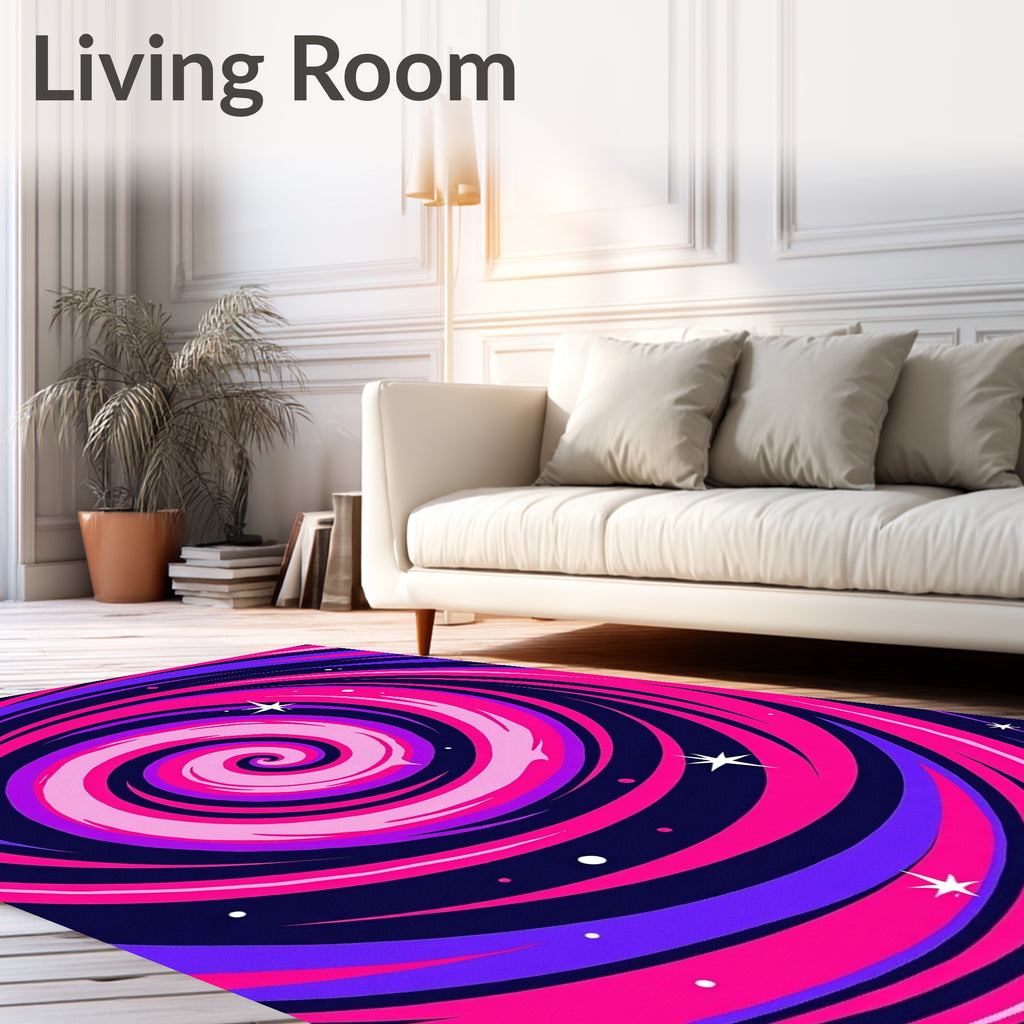 Vibrant Pink Purple Galaxy Swirl Rug