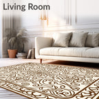Intricate Floral Scrollwork Pattern Rug