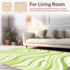 Fresh Green Wavy Stripe Pattern Rug