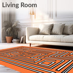 Bold Geometric Maze Pattern Rug