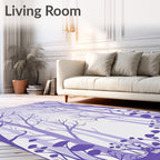 Lavender Forest Silhouette Whimsical Rug