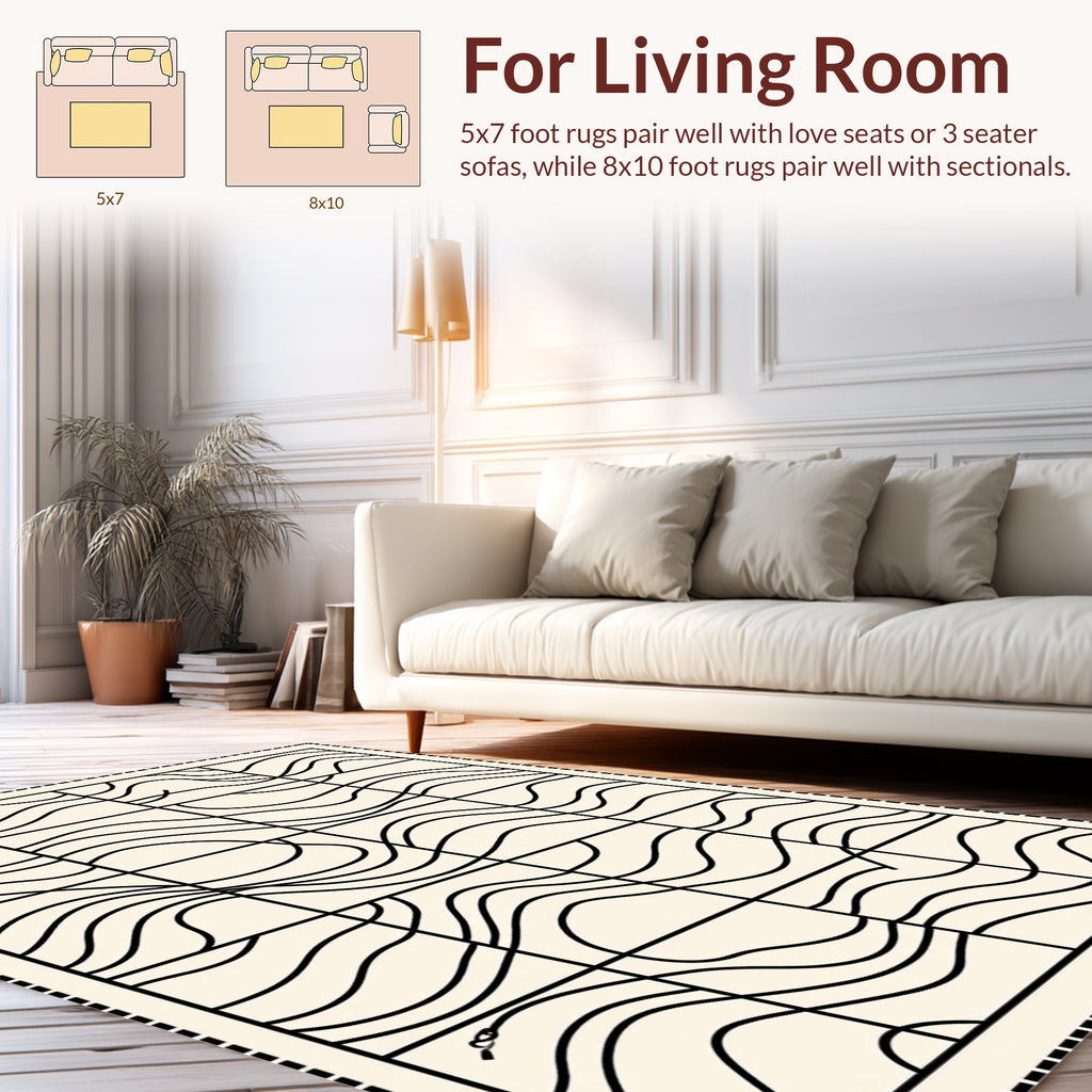 Abstract Wave Pattern Design Rug