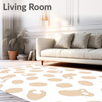 Abstract Beige Irregular Shapes Pattern Rug