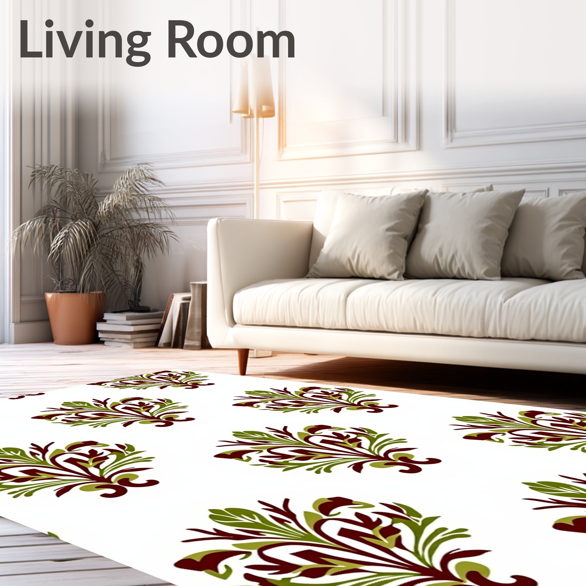 Classic Floral Crest Pattern Rug