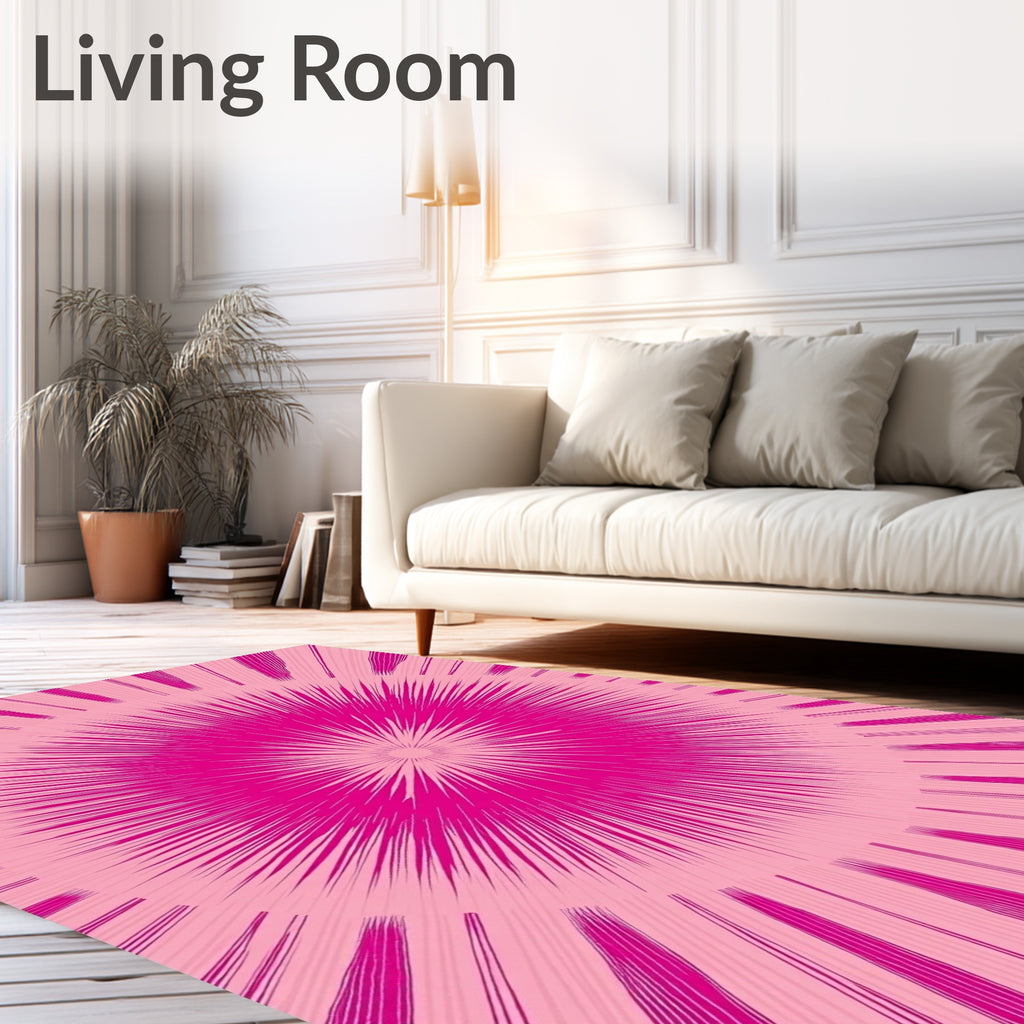 Vibrant Radiating Starburst Pattern Rug